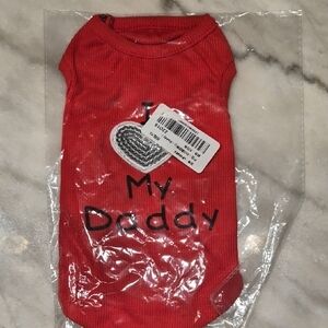 Red Pet Shirt with Heart Design